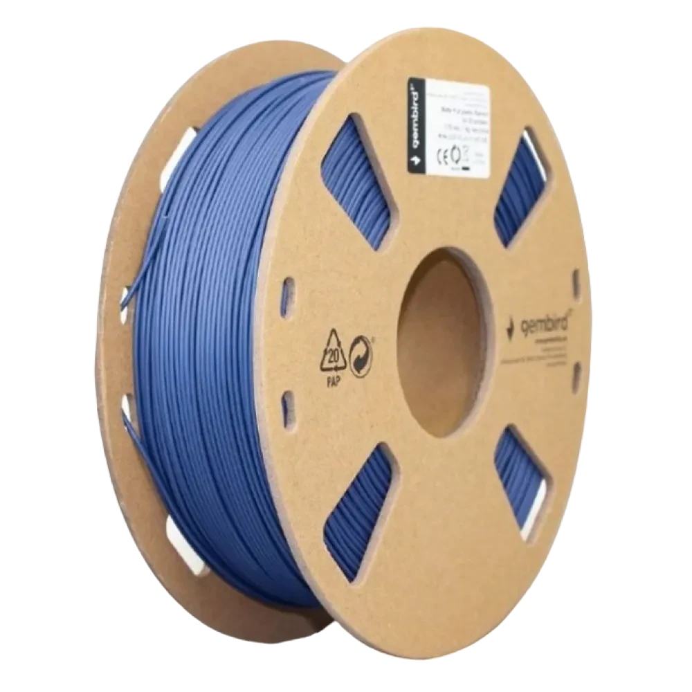 Filament pentru imprimantă 3D Gembird 3DP-PLA-01-MTNB, PLA, Albastru marin Mată, 1.75 mm, 1kg