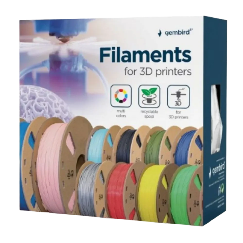 Filament pentru imprimantă 3D Gembird 3DP-PLA-01-MTNB, PLA, Albastru marin Mată, 1.75 mm, 1kg
