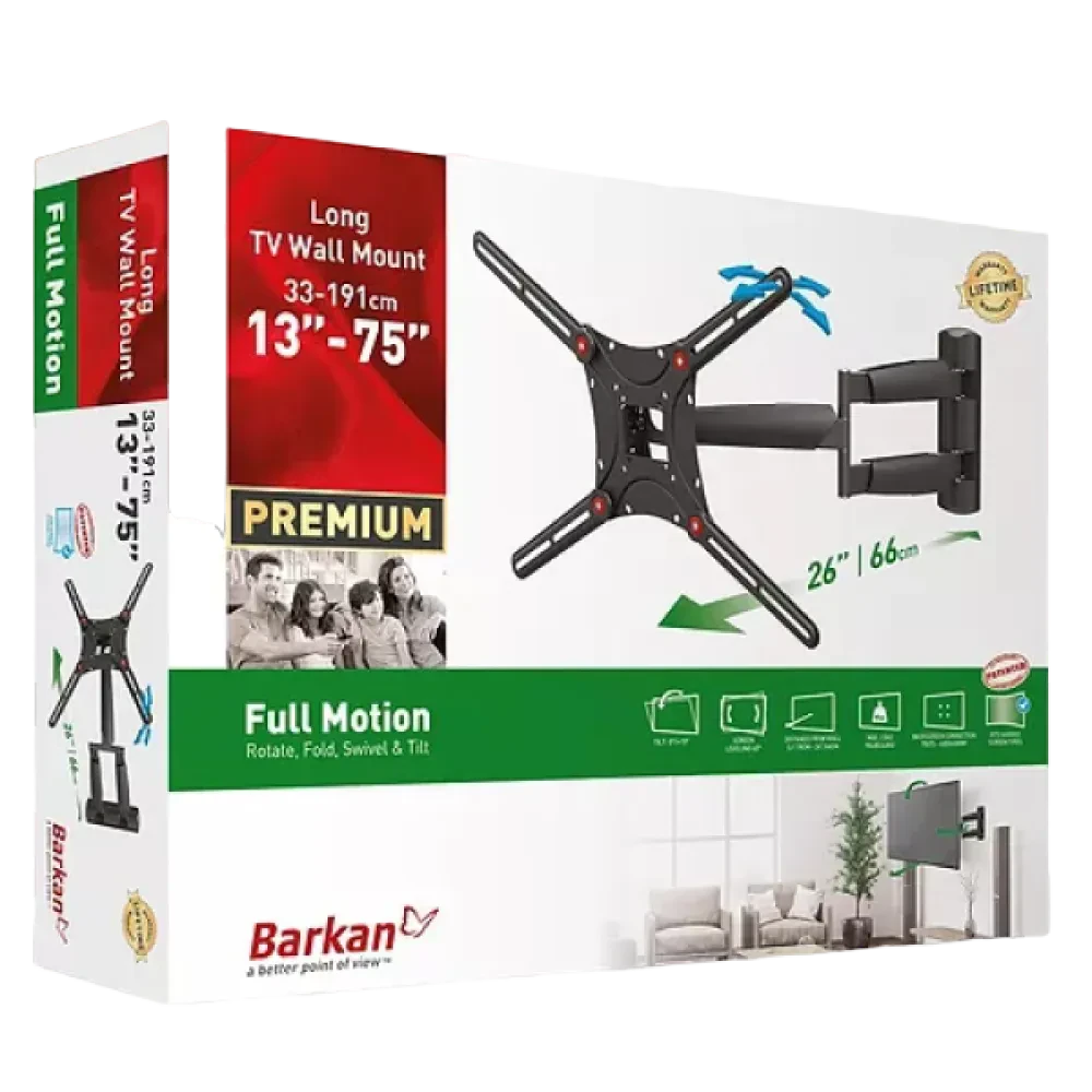 Suport înclinat pe perete BARKAN BM443, Negru