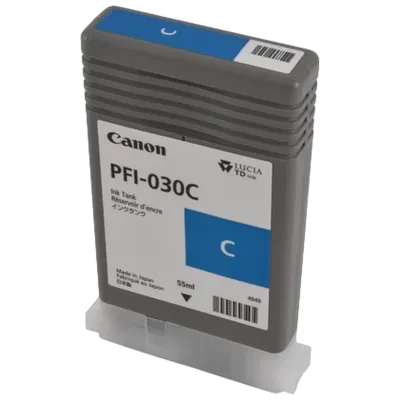 Картридж чернильный Canon PFI-030, 55мл, Голубой