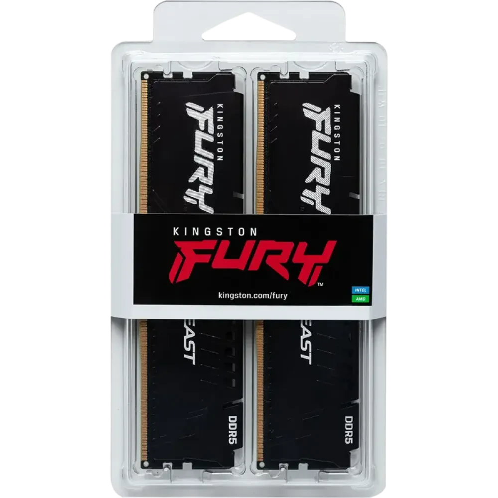 Оперативная память Kingston FURY Beast, DDR5 SDRAM, 5600 МГц, 128ГБ, KF556C36BBEK2-128
