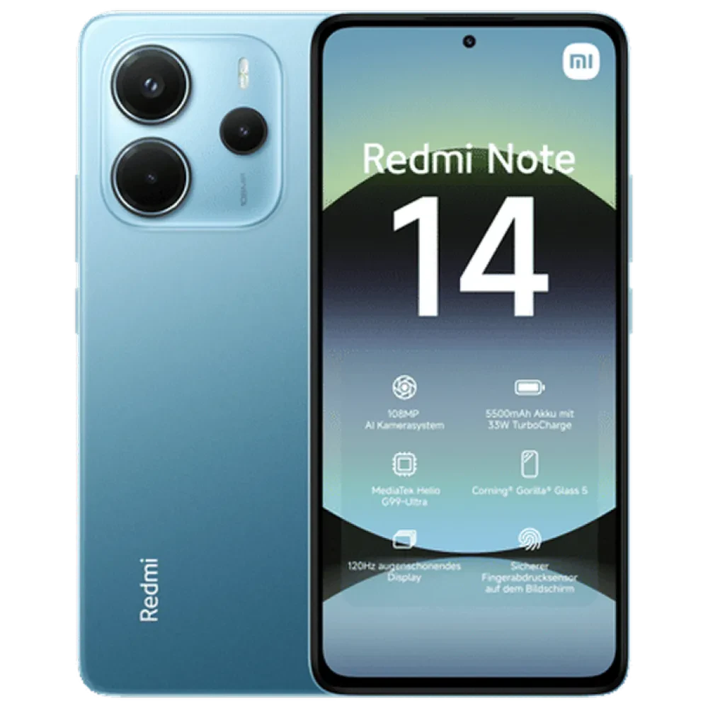Смартфон Xiaomi Redmi Note 14 4G, 6Гб/128Гб, Ocean Blue