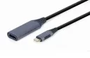 Cablu Video Cablexpert A-USB3C-HDMI-01, USB Type-C (M) - HDMI, 0,15m, Gri