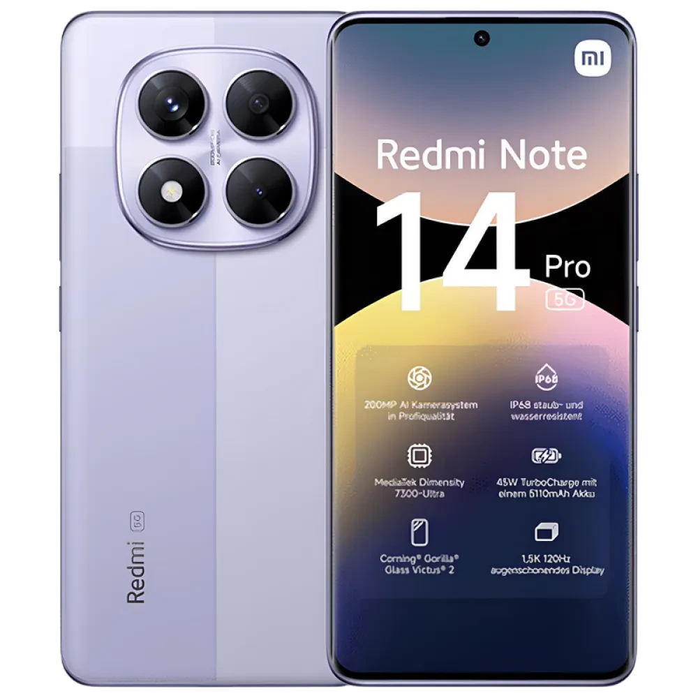 Смартфон Xiaomi Redmi Note 14 Pro 5G, 8Гб/256Гб, Lavender Purple
