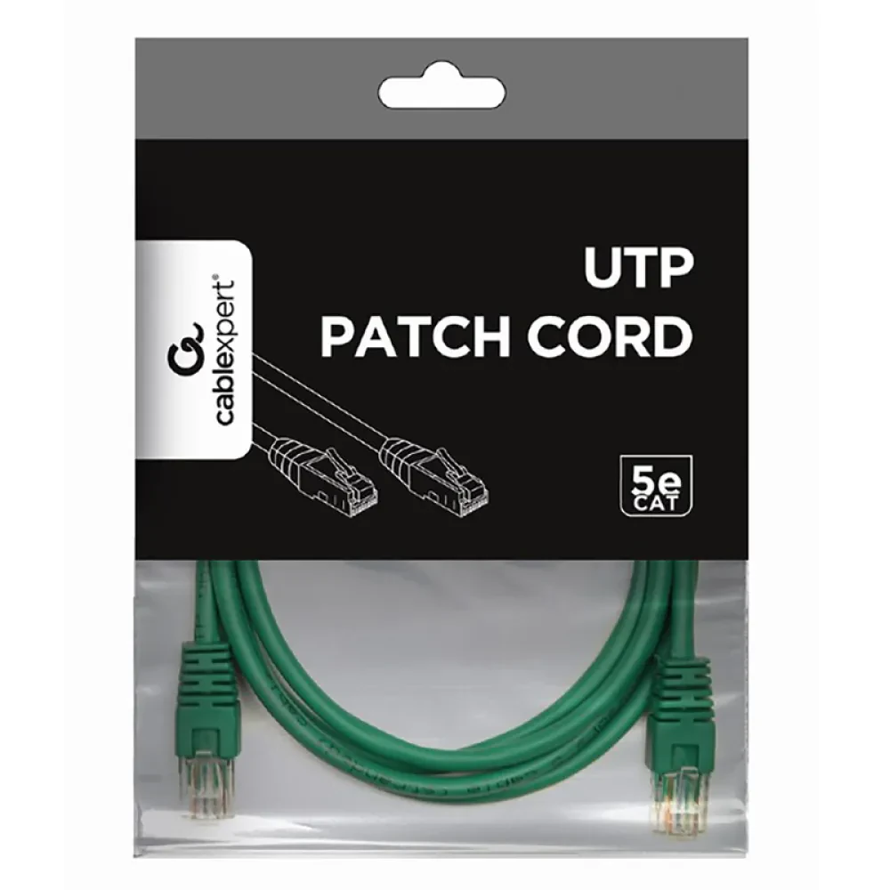 Патч-корд Cablexpert PP12-1.5M/G, CAT5e UTP, 1,5м, Зелёный