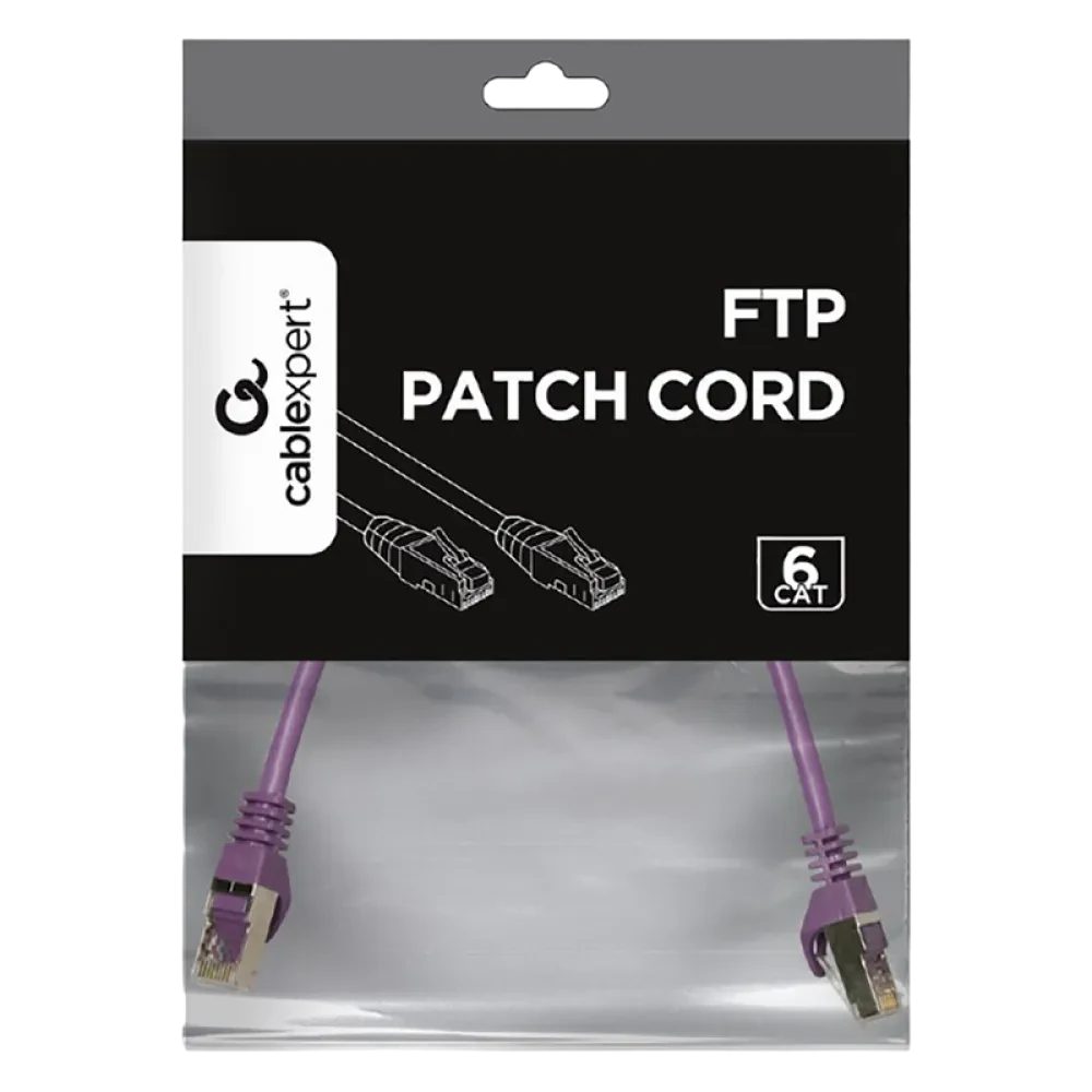 Patch cord Cablexpert PP6-0.25M/V, Cat6 FTP , 0,25m, Violet
