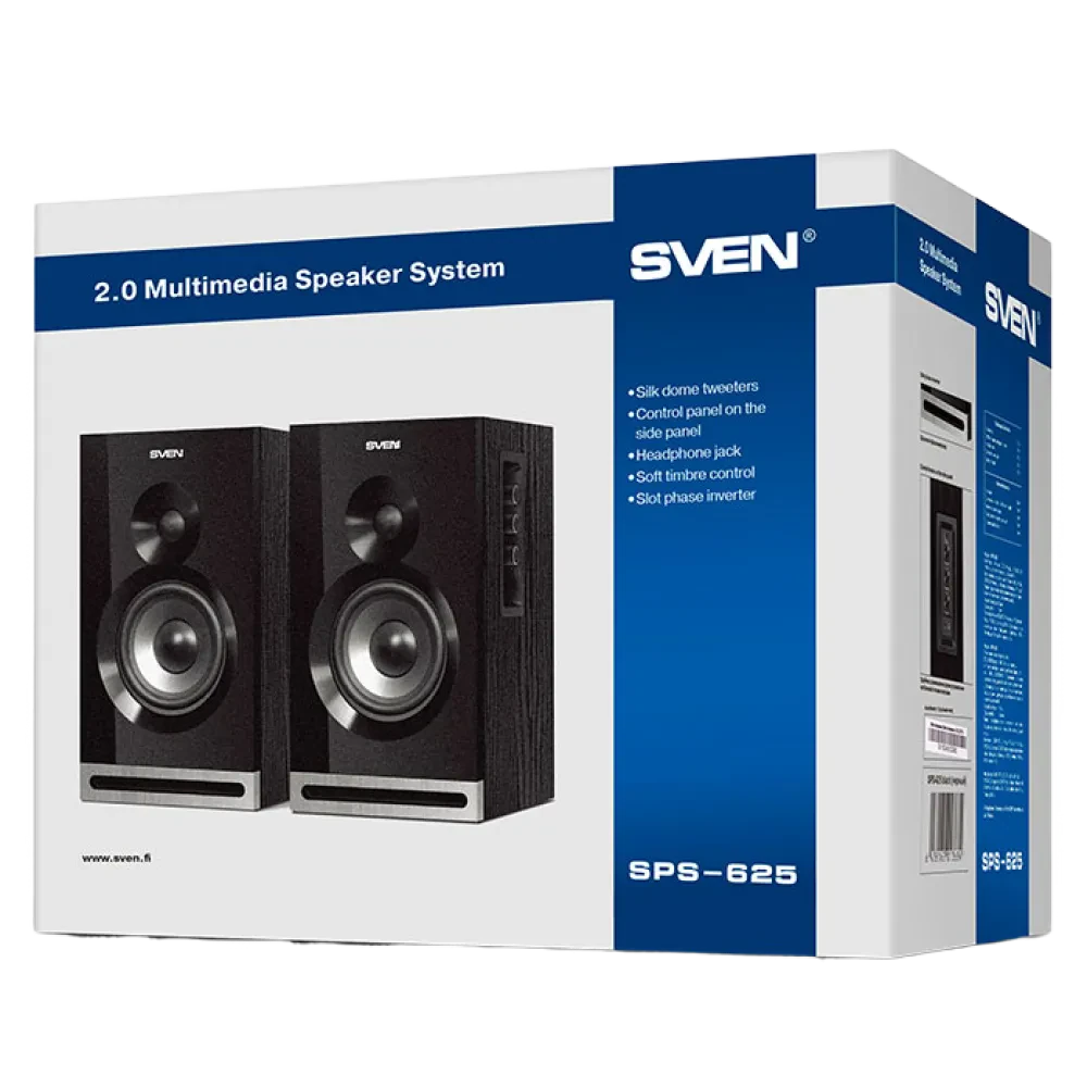 Компьютерные колонки 2.0 SVEN SPS-625, Чёрный