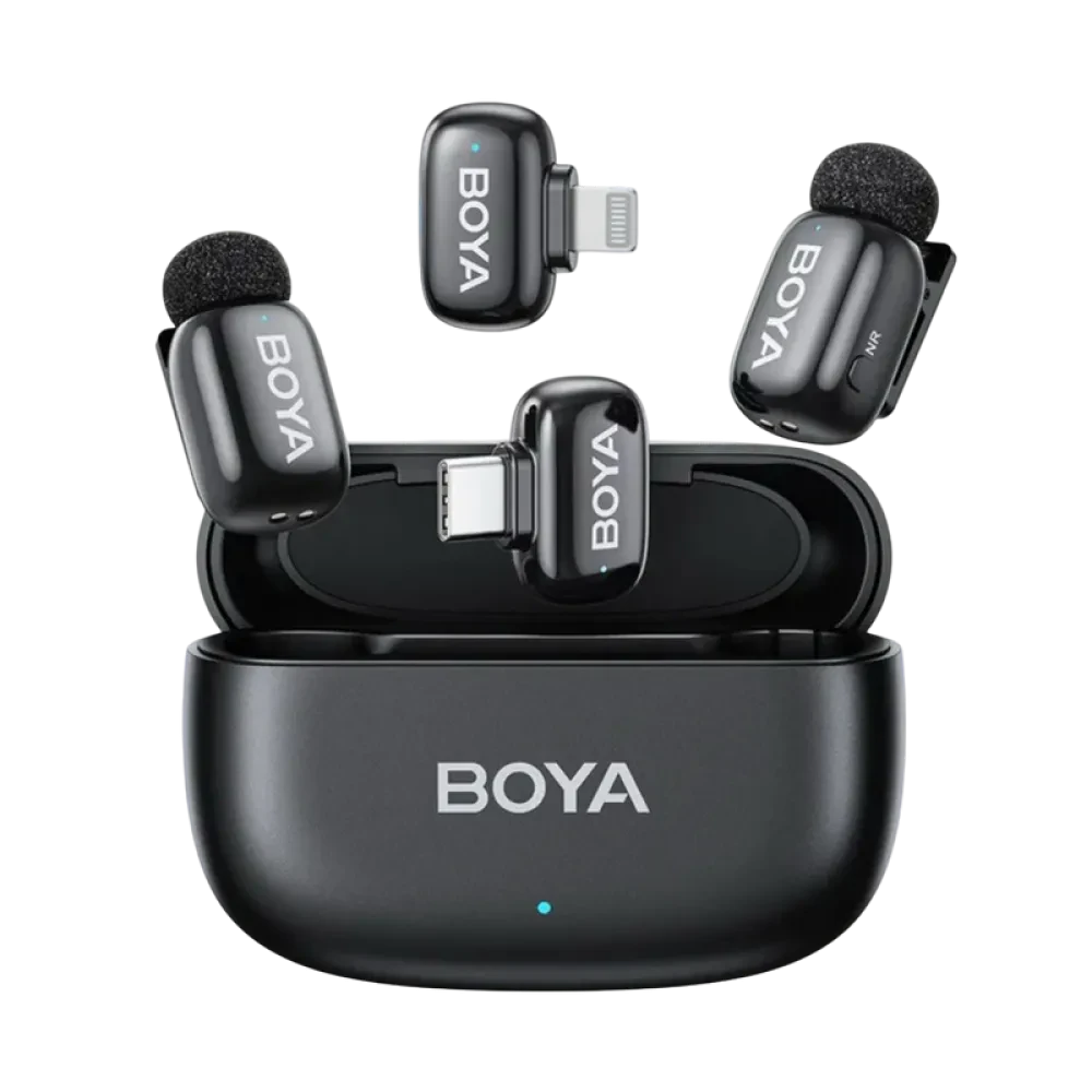 Портативный записывающий микрофон Boya BoyaMini-12, Беспроводной, Черный