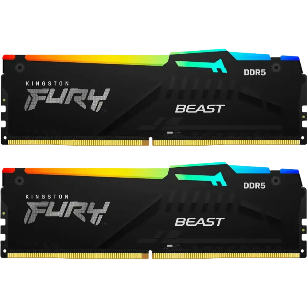 Оперативная память Kingston FURY Beast RGB, DDR5 SDRAM, 6000 МГц, 16Гб, KF560C30BBEAK2-16