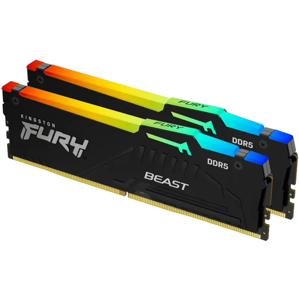 Оперативная память Kingston FURY Beast RGB, DDR5 SDRAM, 6000 МГц, 16Гб, KF560C30BBEAK2-16