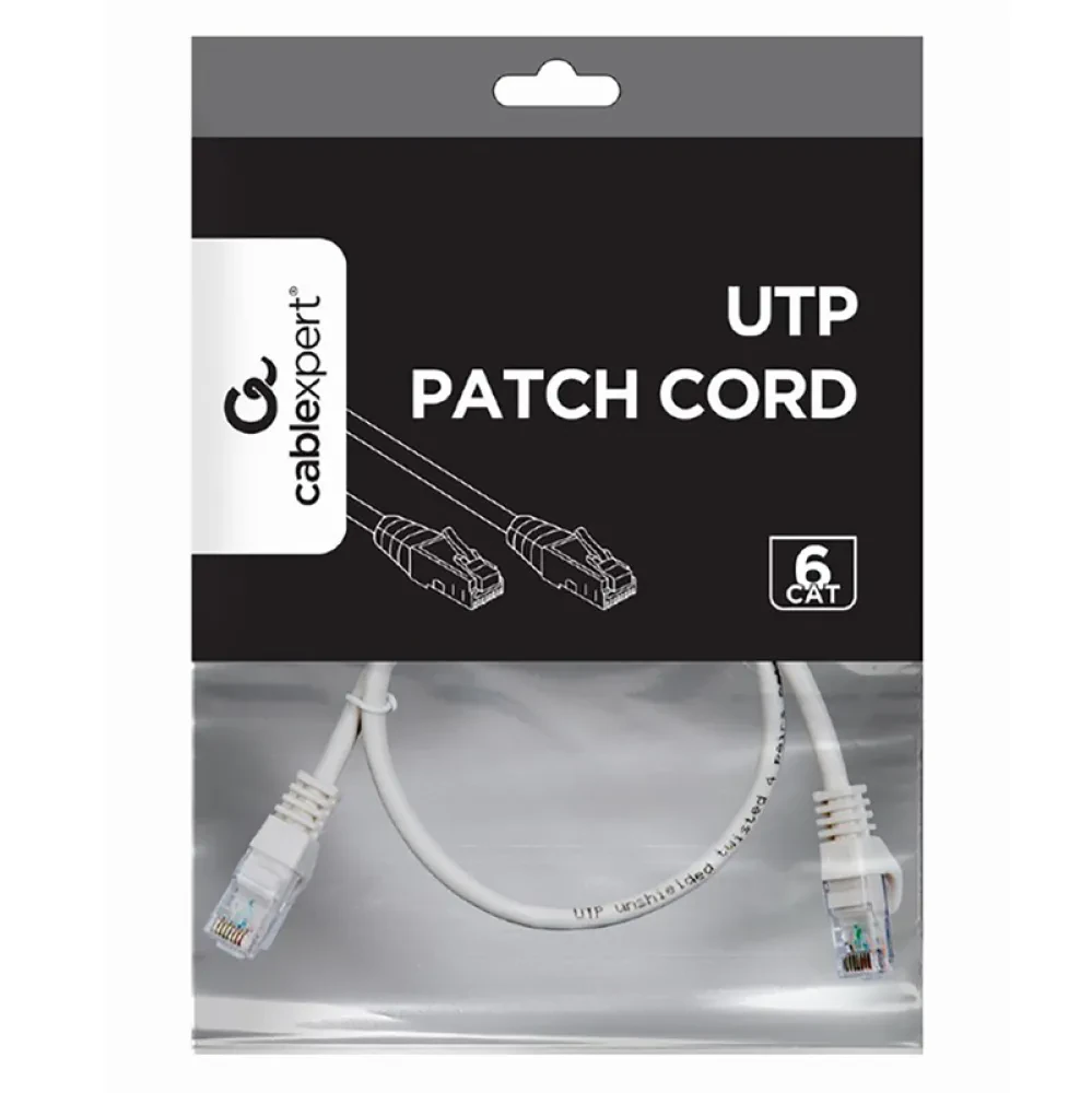 Патч-корд Cablexpert PP6U-0.5M, Cat6 UTP, 0,5м, Серый