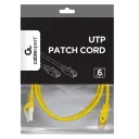 Патч-корд Cablexpert PP6U-1M/Y, Cat6 UTP, 1м, Жёлтый