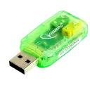 Внешняя звуковая карта Gembird SC-USB-01, Зелёная