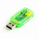 Внешняя звуковая карта Gembird SC-USB-01, Зелёная