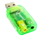 Внешняя звуковая карта Gembird SC-USB-01, Зелёная