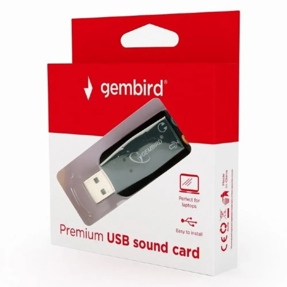 Звуковая карта Gembird SC-USB2.0-01, Чёрная