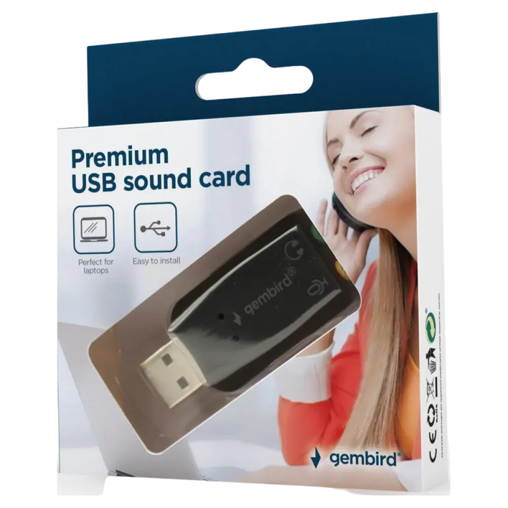 Звуковая карта Gembird SC-USB2.0-01, Чёрная