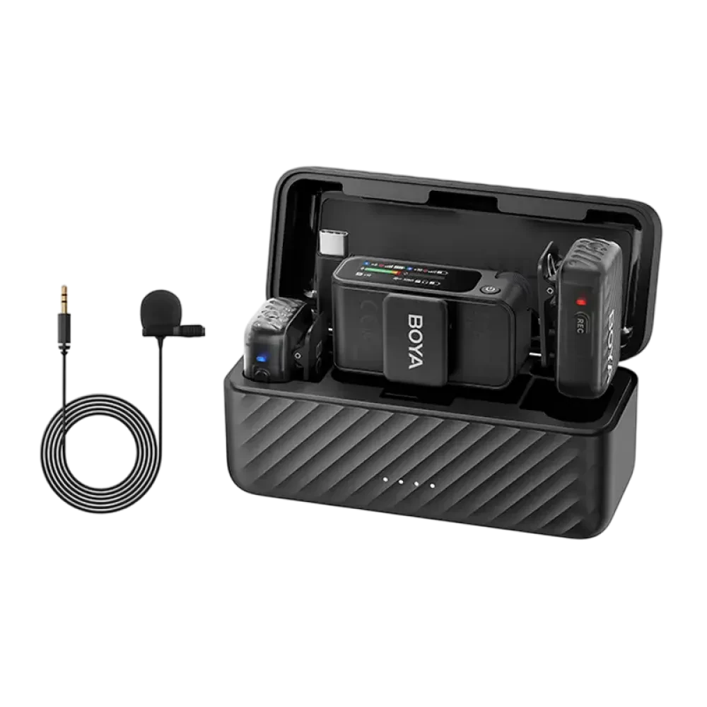 Microfon portabil pentru înregistrare vocală Boya Boyamic 2-01, Fără fir, Negru