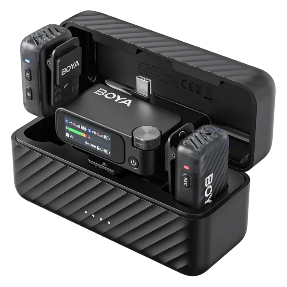 Microfon portabil pentru înregistrare vocală Boya Boyamic 2-01, Fără fir, Negru