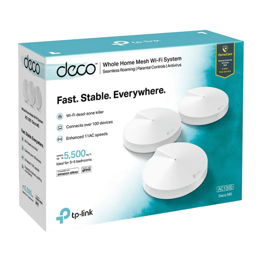 Sistem Wi-Fi Mesh TP-LINK Deco M5 (3-Pack), Alb