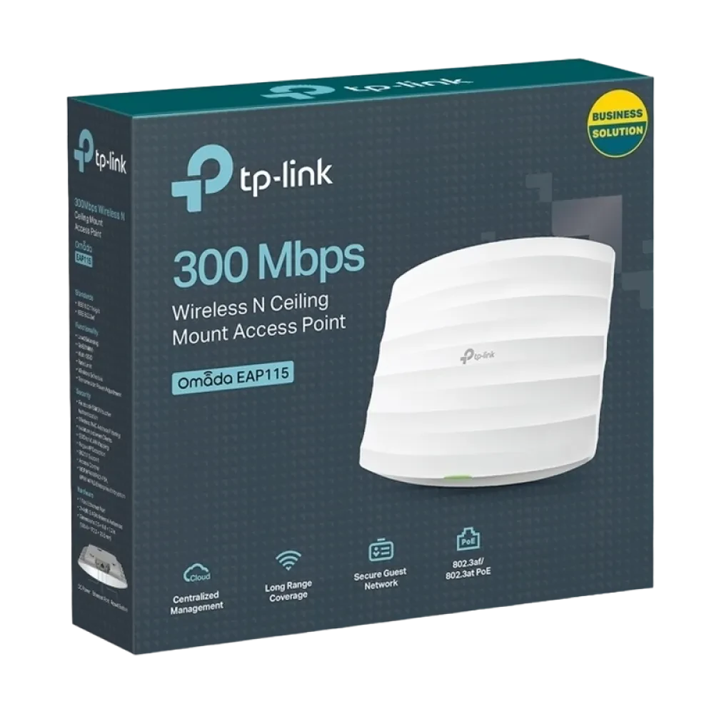 Punct de acces fără fir TP-LINK EAP115, 300 Mbps, Alb