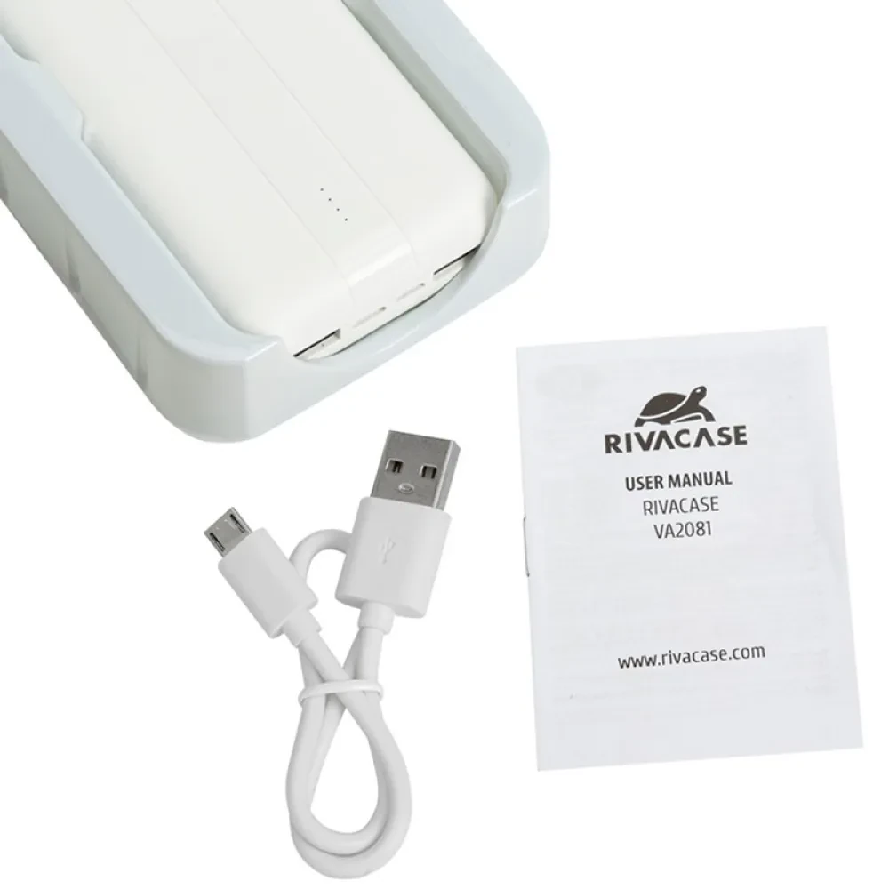 Acumulator extern RivaCase VA2081, 20000mAh, Alb