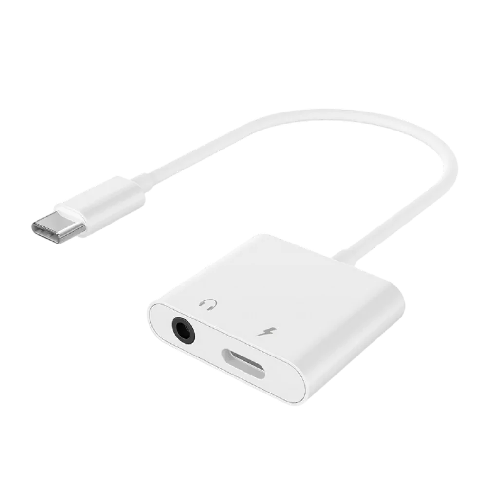 Audio Adaptor Cablexpert A-CM-3.5FP-01, USB Type-C (M) - 3.5mm 4-pin (F), 0,01m, Alb