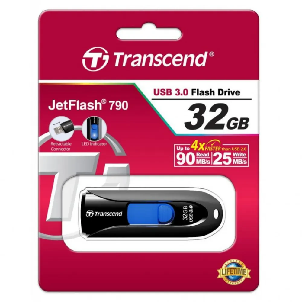 Memorie USB Transcend JetFlash 790, 32GB, Negru