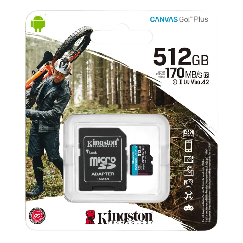 Карта памяти Kingston Canvas Go! Plus, 512Гб (SDCG3/512GB)