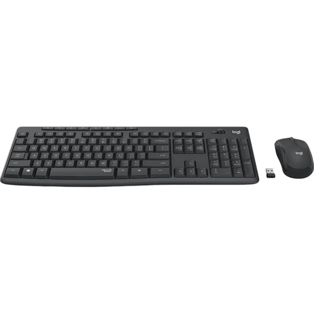 Клавиатура и мышь Logitech MK295, Беспроводное, Чёрный