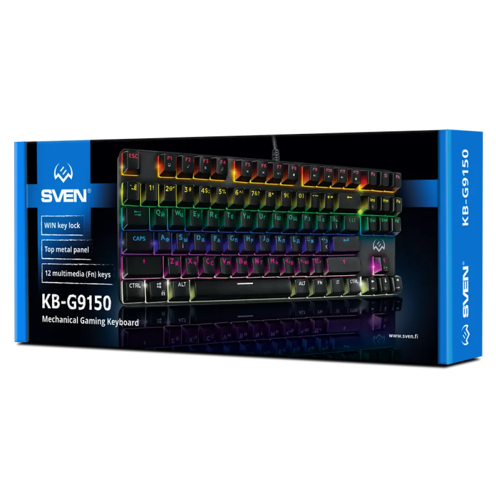 Клавиатура SVEN KB-G9150, Проводное, Чёрный