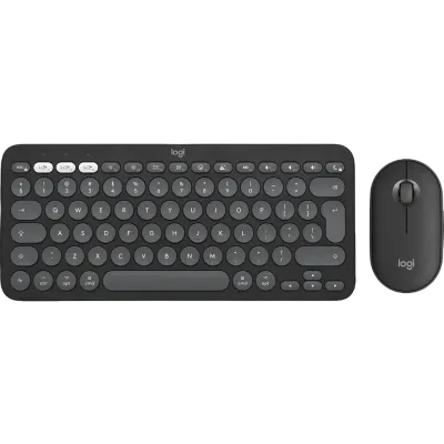 Клавиатура и мышь Logitech Pebble 2 Combo, Беспроводное, Графитовый