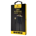 Видеокабель Cablexpert A-CM-VGAM-01, USB Type-C (M) - VGA (M), 0.15 м, Чёрный