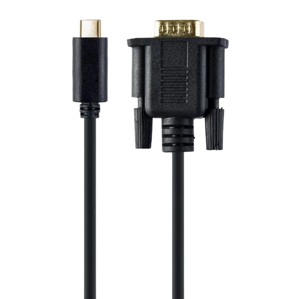 Видеокабель Cablexpert A-CM-VGAM-01, USB Type-C (M) - VGA (M), 0.15 м, Чёрный