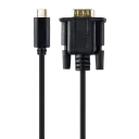 Видеокабель Cablexpert A-CM-VGAM-01, USB Type-C (M) - VGA (M), 0.15 м, Чёрный