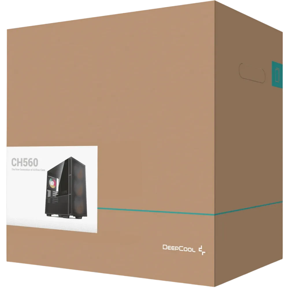 Carcasă PC Deepcool CH560, Midi-Tower, Fără PSU, Negru
