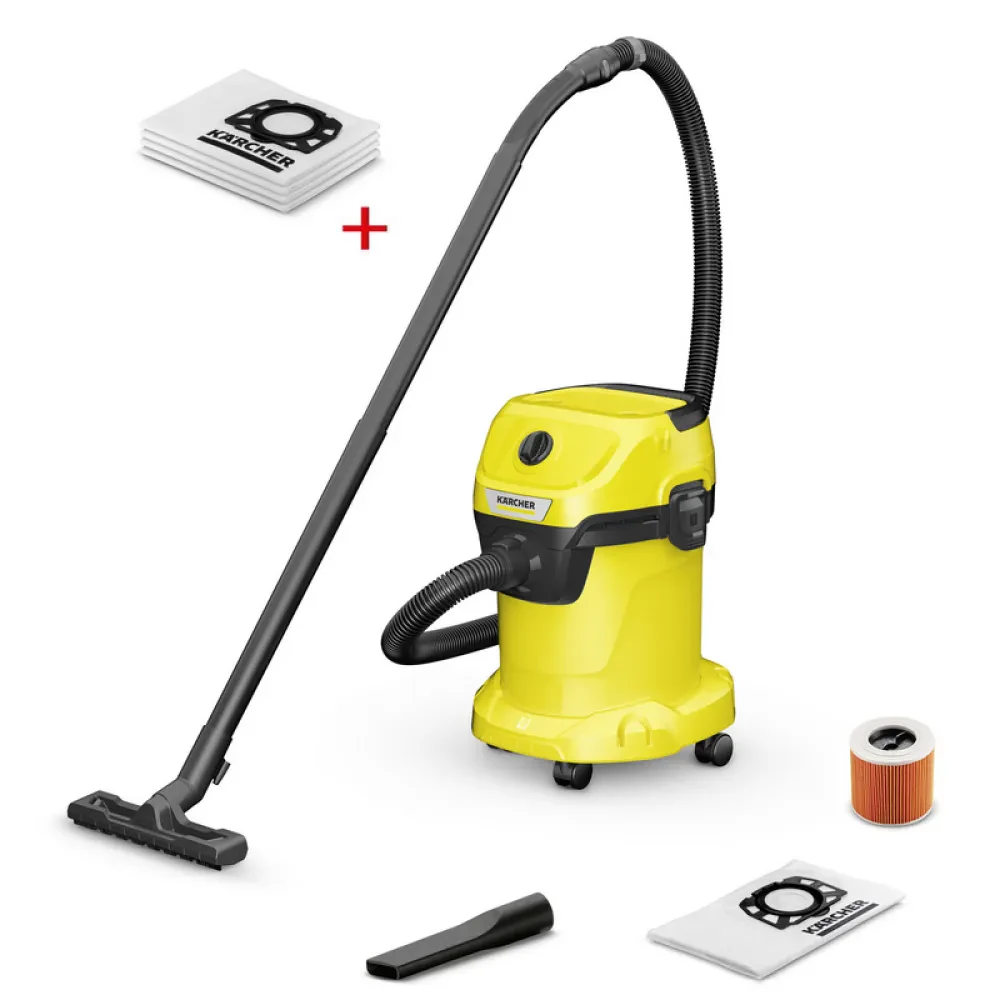 Aspirator Karcher WD 3 V-17/4/20 + Filtre-saci 2.863-314.0, Galben