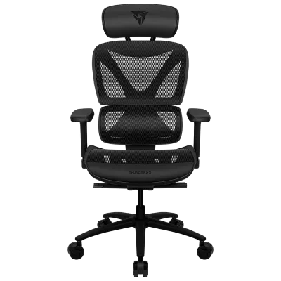 Scaun Gaming ThunderX3 XTC, Plasă Respirabilă, PU Piele, Negru