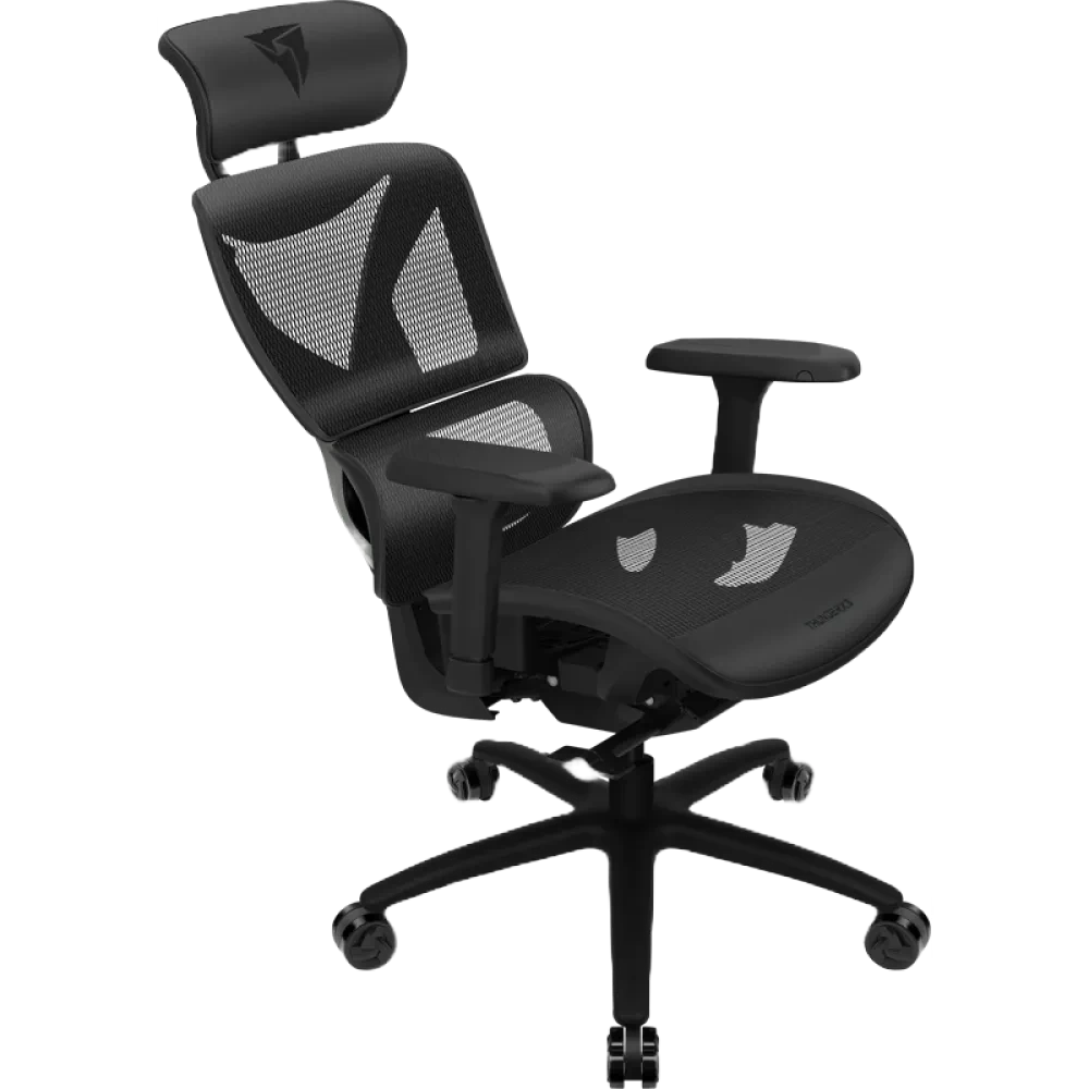 Scaun Gaming ThunderX3 XTC, Plasă Respirabilă, PU Piele, Negru