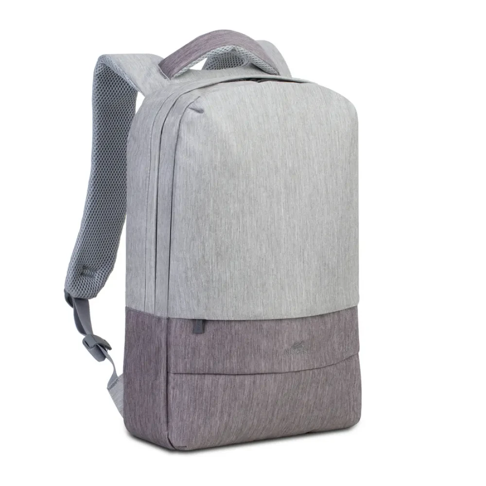 Rucsac pentru Laptop RivaCase Prater, 15.6", Poliester, Gri/Moca