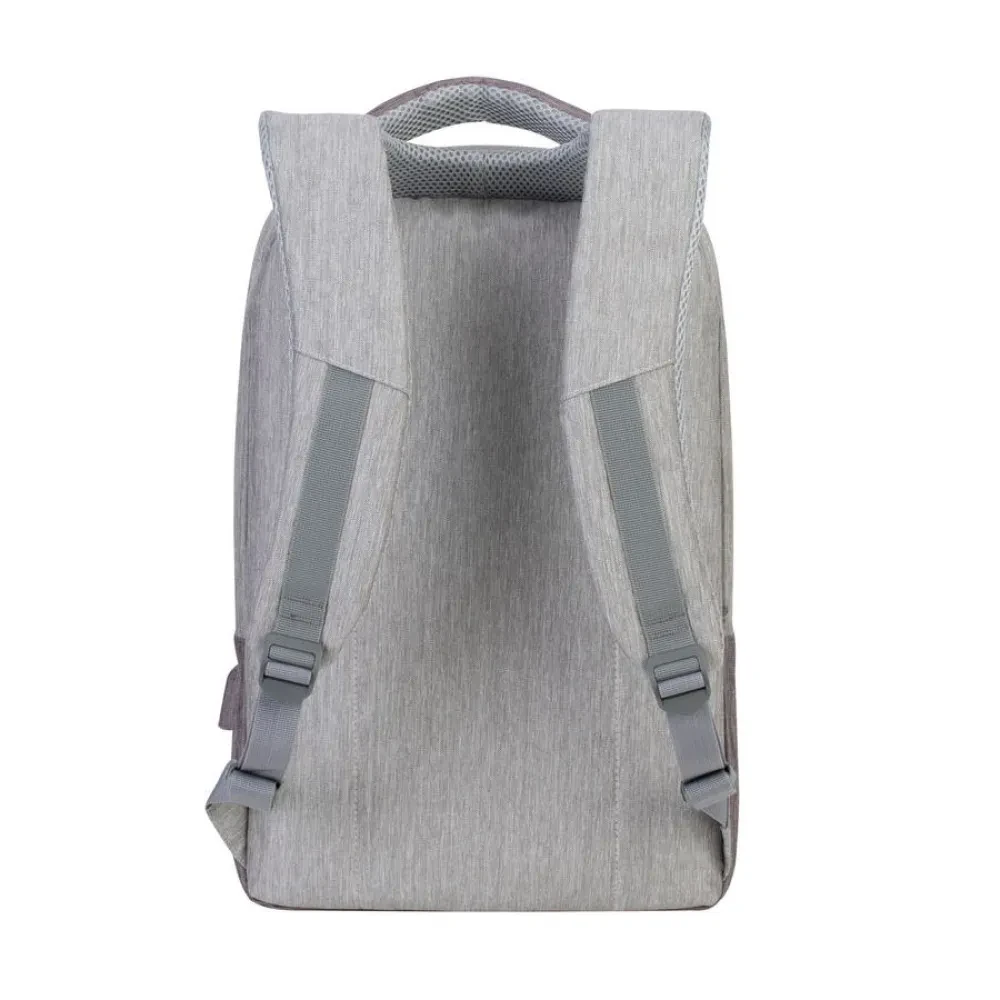 Rucsac pentru Laptop RivaCase Prater, 15.6", Poliester, Gri/Moca
