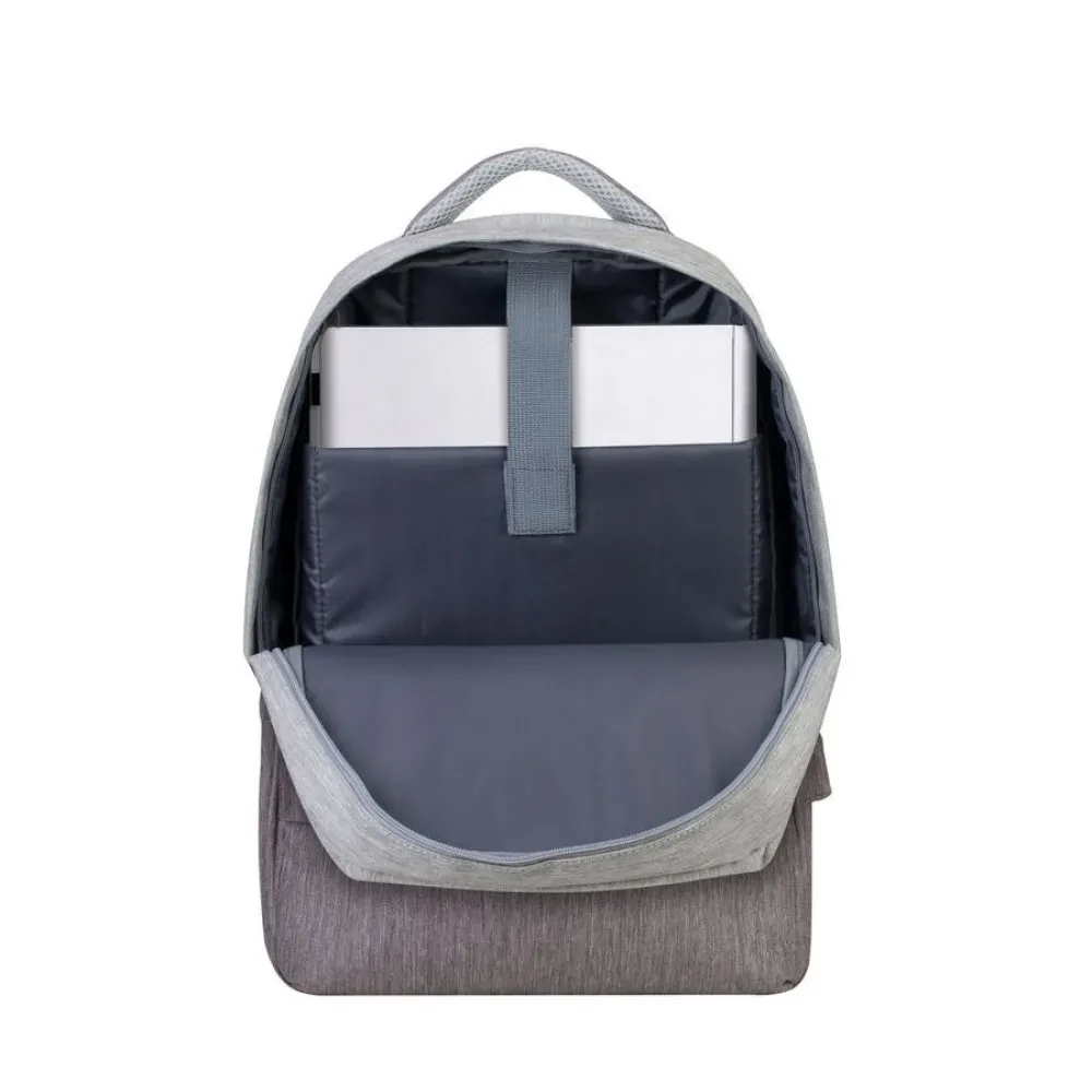 Rucsac pentru Laptop RivaCase Prater, 15.6", Poliester, Gri/Moca