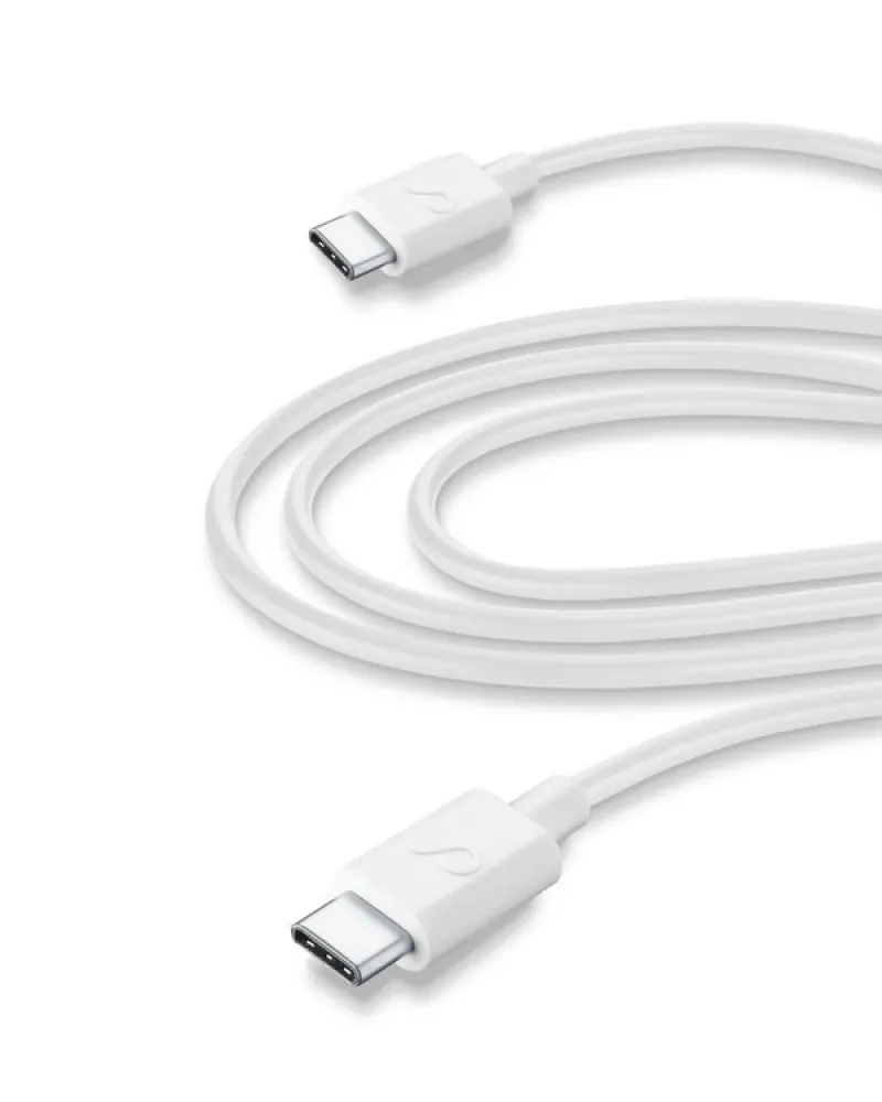 Cablu de încărcare și date Cellularline Power Cable, USB Type-C/USB Type-C, 3m, Alb