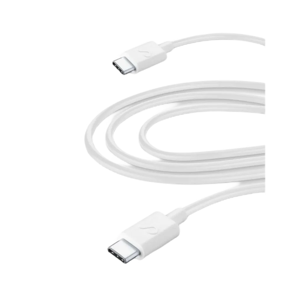 Cablu de încărcare și date Cellularline Power Cable, USB Type-C/USB Type-C, 3m, Alb