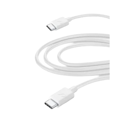 Cablu de încărcare și date Cellularline Power Cable, USB Type-C/USB Type-C, 3m, Alb