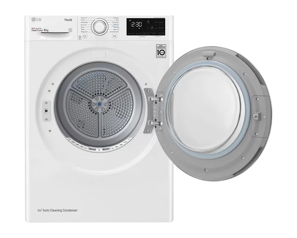 Uscător de rufe LG RH80V3AV6N, 8kg, Alb