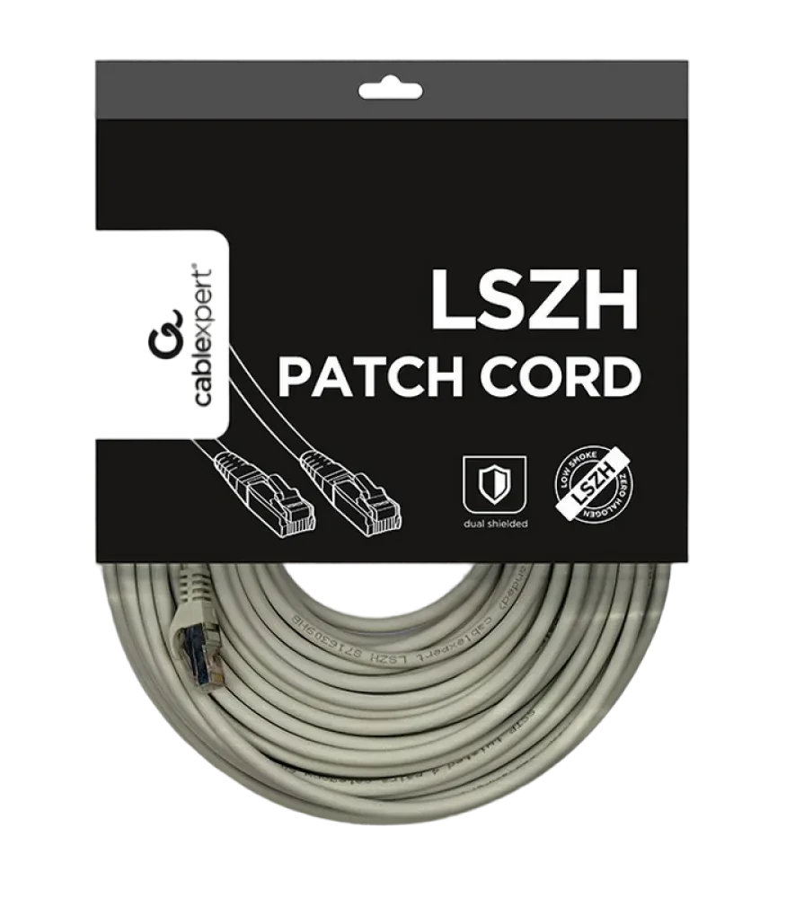 Патч-корд Cablexpert PP6A-LSZHCU-30M, 30м, Серый
