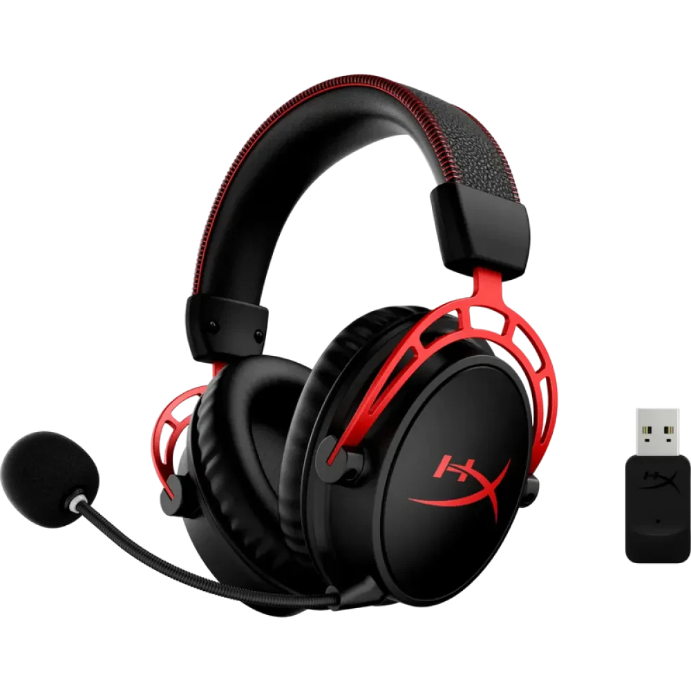 Căști gaming HyperX Cloud Alpha Wireless, Fără fir, Negru/Rosu