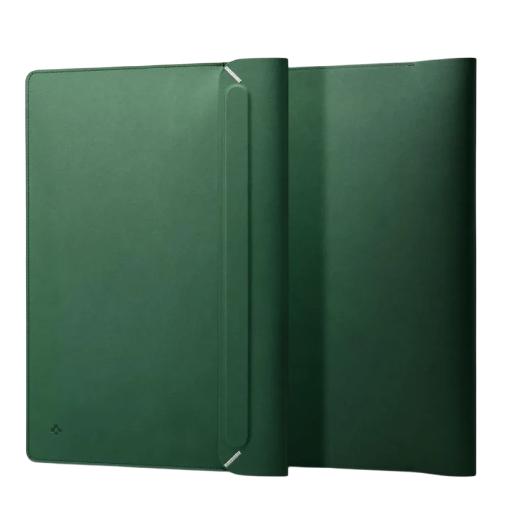 Футляр для ноутбука Spigen Valentinus 13-14", Искусственная кожа, Jeju Green