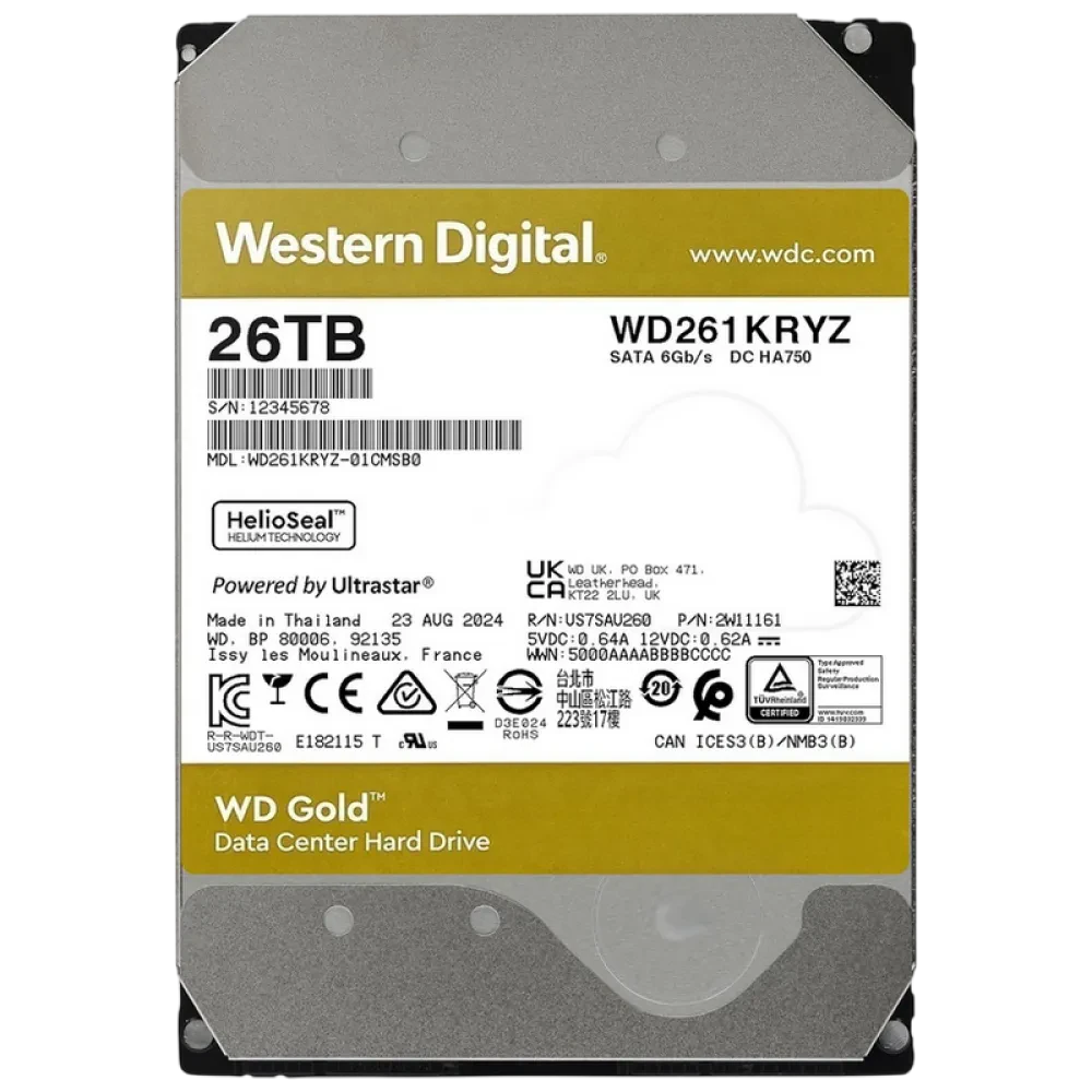 Unitate HDD Western Digital WD Gold, 3.5", 26 TB <WD261KRYZ>